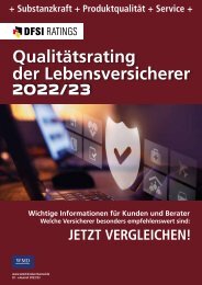DFSI Qualitätsrating der Lebensversicherer 2022/23