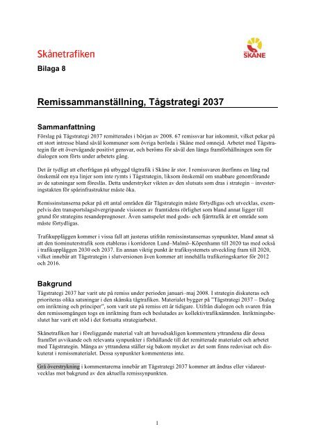 Tågstrategi 2037 - Skånetrafiken