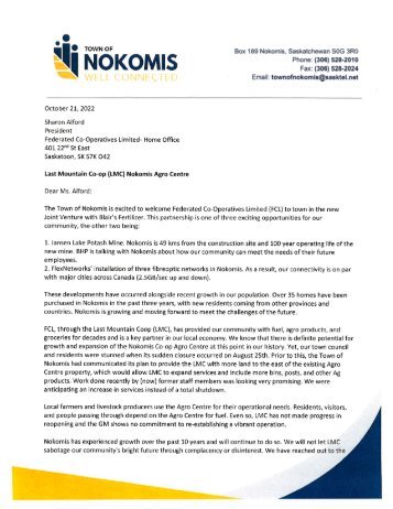 nokomis lm coop - FCL Letter Oct 21 2022