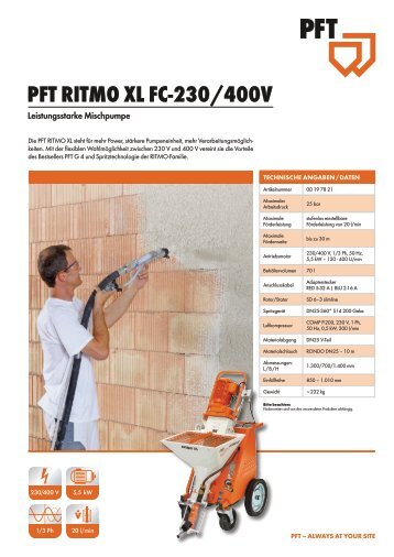 PFT RITMO XL FC-230/400V_de