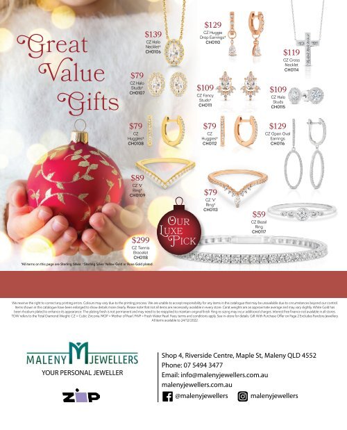 Christmas Catalogue 2022- MALENY JEWELLERS