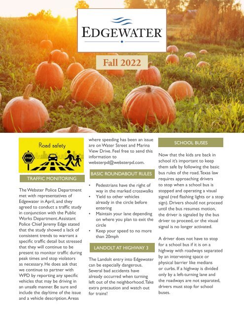 Edgewater 2022 Fall Newsletter