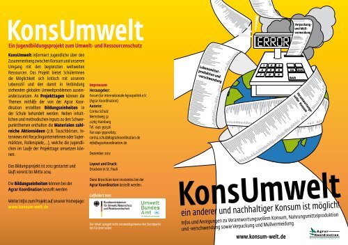 Nahrungsmittelproduktion und -verschwendung - Konsum Welt