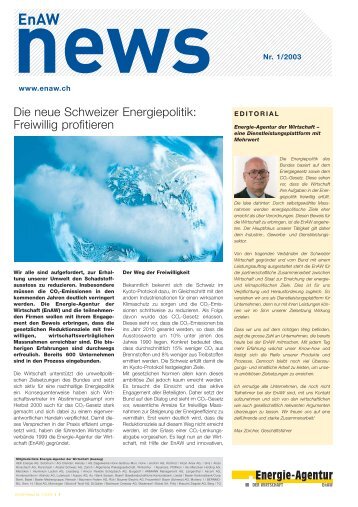 Newsletter "EnAW-News Nr. 1/03"