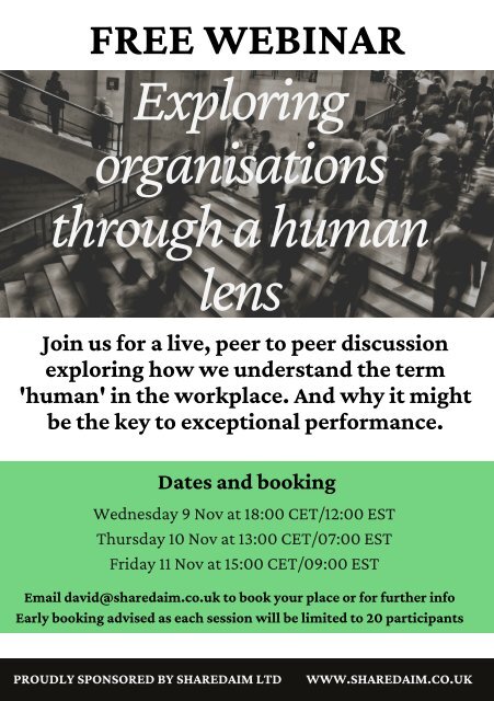 Exploring organisations through a human lens