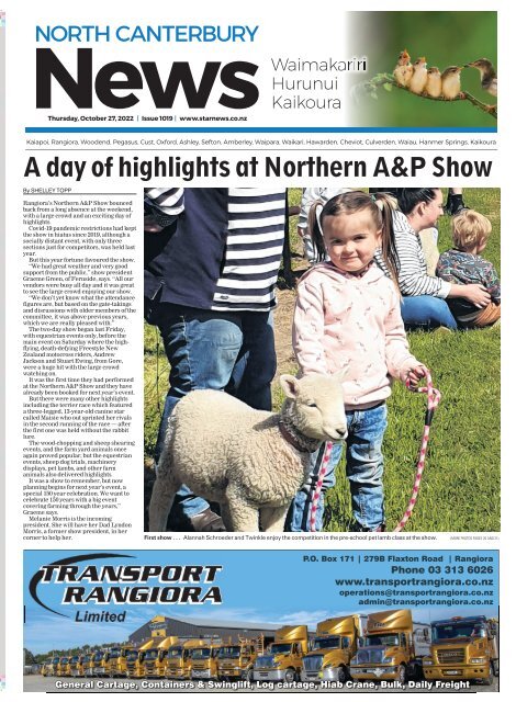 North Canterbury News: October 27, 2022