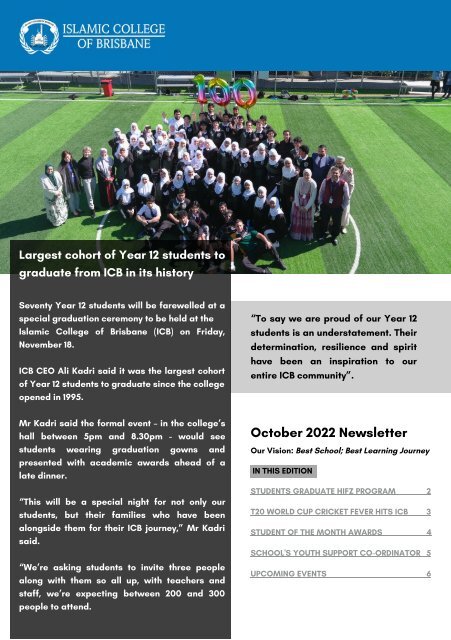 ICB October Newsletter 2022