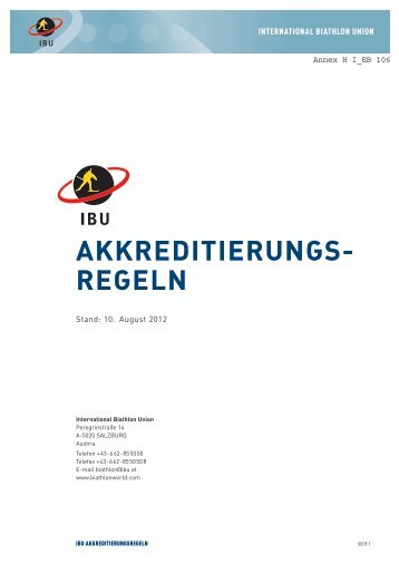 akkreditierungs- regeln - International Biathlon Union