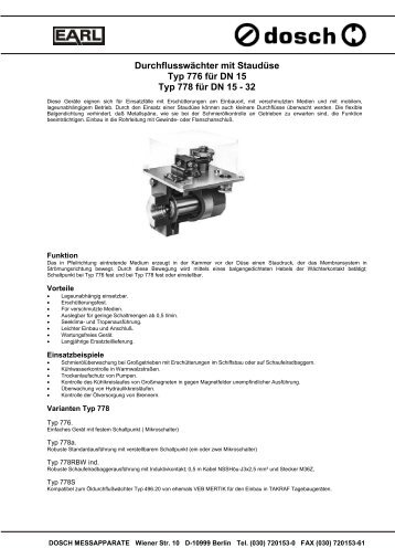 Datenblatt - Dosch Messapparate GmbH