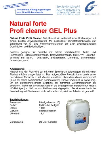 Natural forte leaner GEL Plus - Glogar Umwelttechnik GmbH