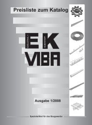 Preisliste zum Katalog - Bauspezialartikel Gesellschaft mbH EK+VIBA