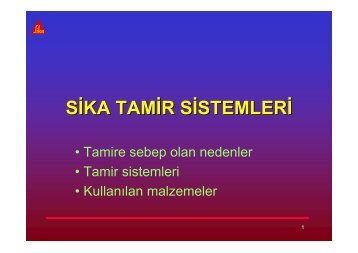 SİKA TAMİR SİSTEMLERİ