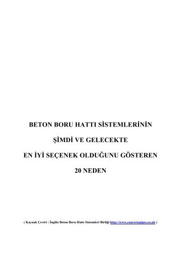 BETO BORU HATTI SĐSTEMLERĐ Đ ŞĐMDĐ ... - Ölmez Beton Boru