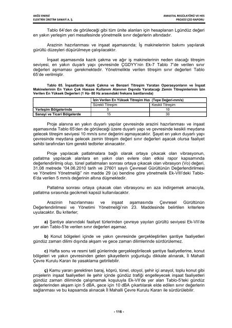 aköz enerji elektrik üretim san. a. ş. amastal regülatörü ve hes projesi