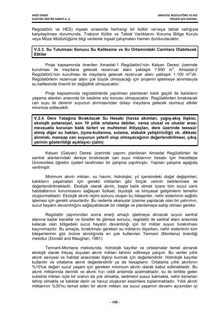 aköz enerji elektrik üretim san. a. ş. amastal regülatörü ve hes projesi