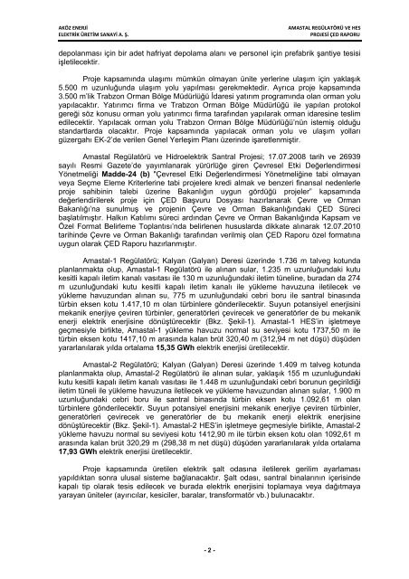 aköz enerji elektrik üretim san. a. ş. amastal regülatörü ve hes projesi