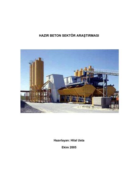 hazır beton sektör araştırması - ITO