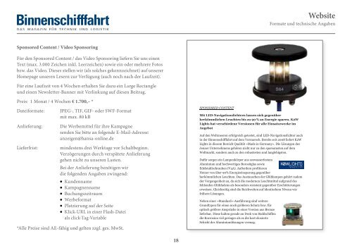 Zeitschrift Binnenschifffahrt - Mediadaten 2023