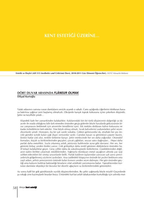 kent estetiği - Mimarlar Odası Ankara Şubesi