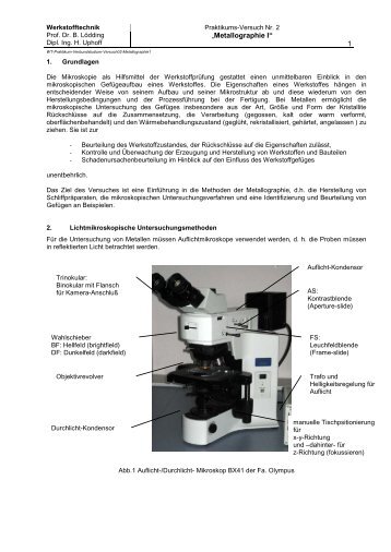 „Metallographie I“ 1