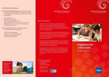 Informationsbroschüre Angewandte Informatik - Hochschule Kempten