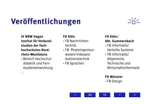 der Fachhochschulen in Nordrhein-Westfalen - Das Verbundstudium