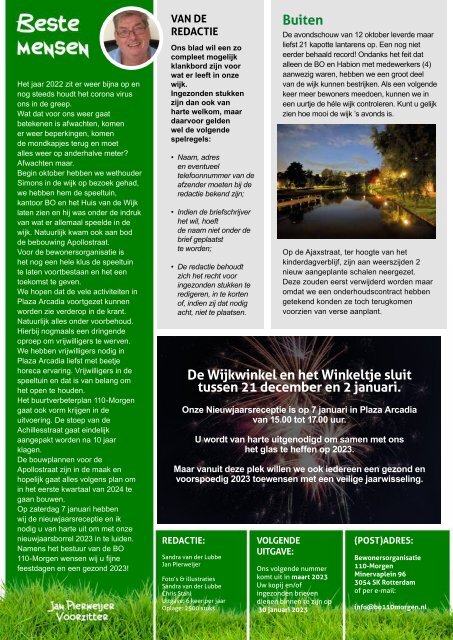 Bewonersorganisatie 110-morgen nummer 6 - 2022