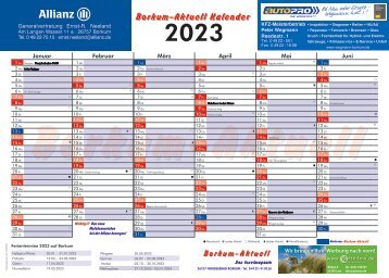 Jahreskalender 2023 von Borkum-Aktuell