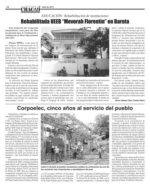 Para descargar el periódico haga click aquí - MinCI