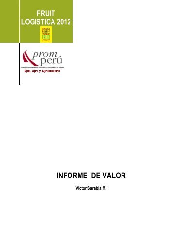 Informe de Valor Fruit Logistica 2012 - Peru