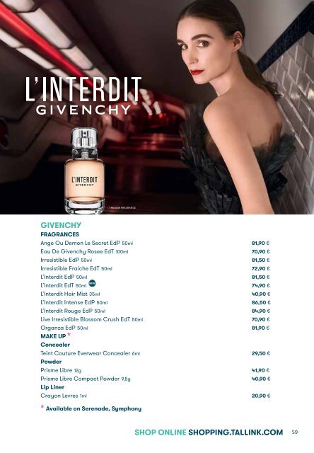 Tallink Silja Line perfumes cosmetics and accessories pricelist valid until 04 2023