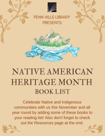 NATIVE AMERICAN HERITAGE MONTH BOOK LIST
