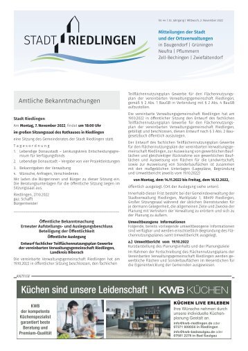 Amtliches Mitteilungsblatt Riedlingen 02.11.2022