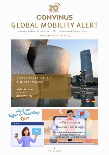 CONVINUS Global Mobility Alert Week 44.2022