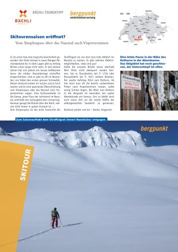 Tourentipp 10.2022 – Skitour vom Simplonpass übers Nenztal