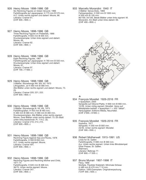 Kunst Auktion 28. - 30. November 2022, Germann Auktionshaus, Zürich