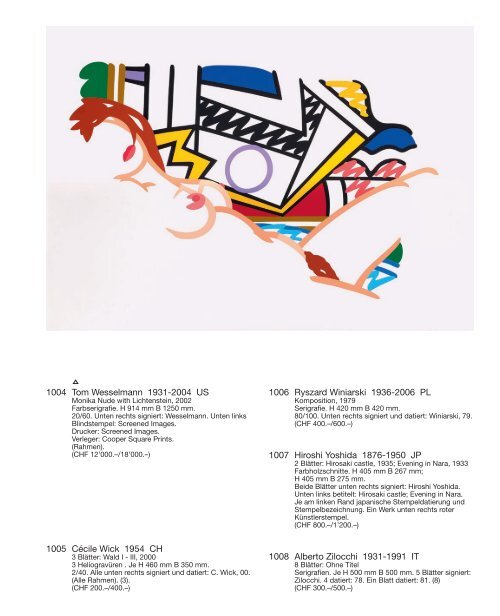 Kunst Auktion 28. - 30. November 2022, Germann Auktionshaus, Zürich