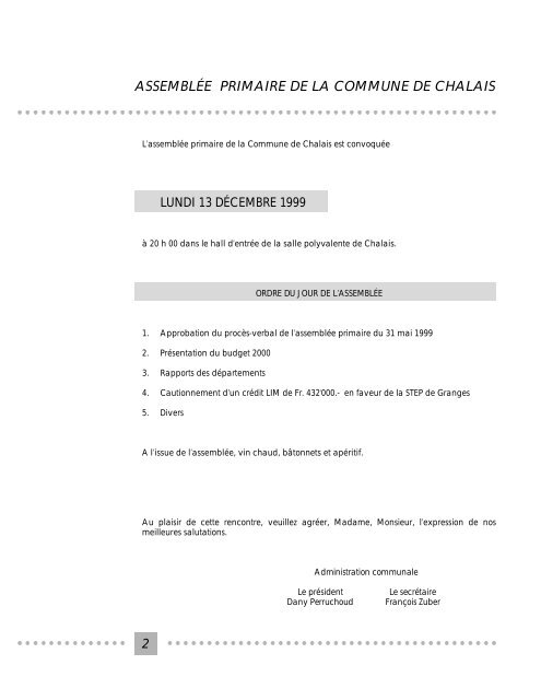 BULLETIN D'INFORMATIONS DU CONSEIL COMMUNAL - Chalais