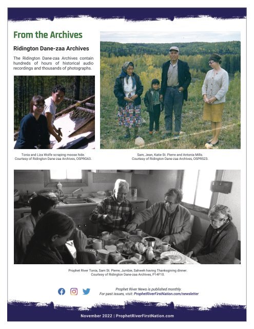 Prophet River First Nation News - November 2022