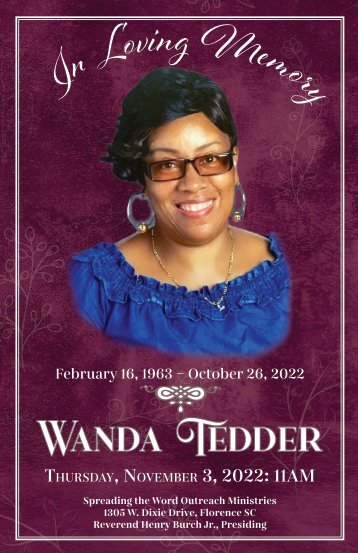 Wanda Tedder Memorial Program