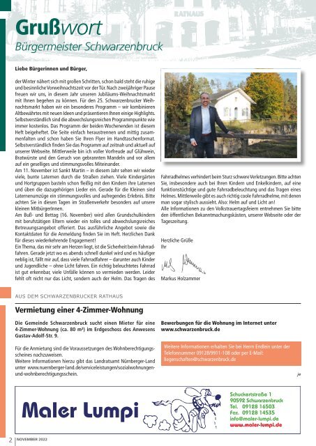 Mitteilungsblatt Schwarzenbruck - November 2022