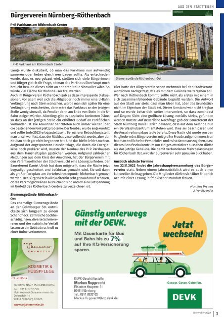 Mitteilungsblatt Nürnberg-Eibach/Reichelsdorf/Röthenbach - November 2022