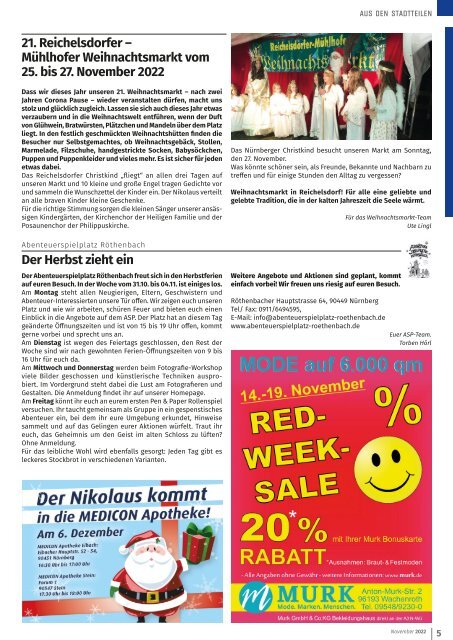 Mitteilungsblatt Nürnberg-Eibach/Reichelsdorf/Röthenbach - November 2022