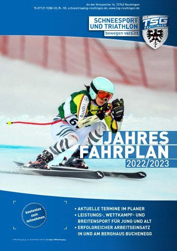 Schneesport und Triathlon TSG Reutlingen Jahresfahrplan 2022/23