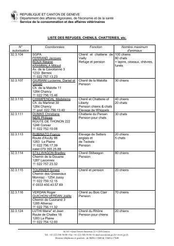 Liste chenils et chatteries.pdf - Meyrin