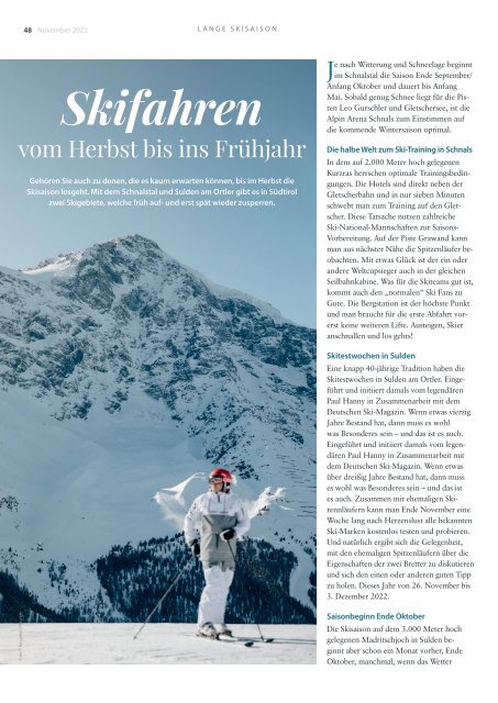 Suedtirol Magazin Winter 2022/23