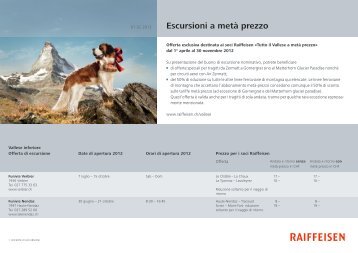 Escursioni a metà prezzo - Raiffeisen MemberPlus