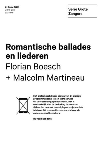 2022 11 08 Romantische ballades en liederen - Florian Boesch + Malcolm Martineau