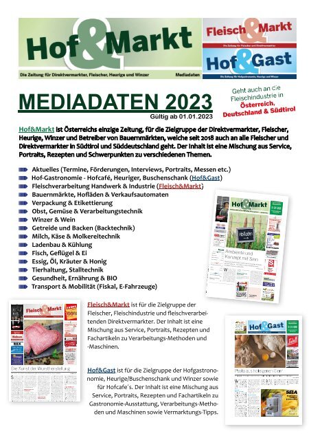 Hof&Markt Mediadaten 2023
