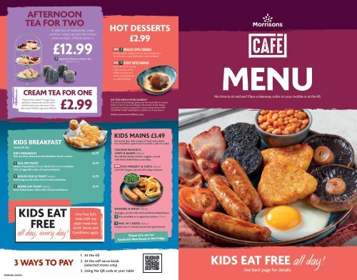 Morrisons Cafe Menu